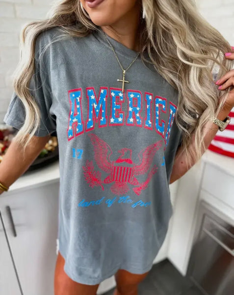 America Graphic Tee • Gray
