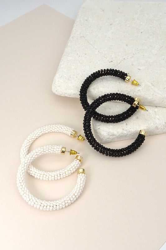 Beaded Hoop Earrings