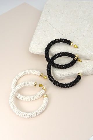 Beaded Hoop Earrings