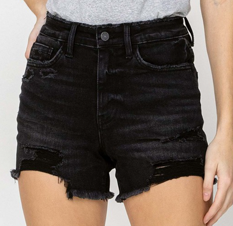 Rebecca High Rise Distressed Shorts
