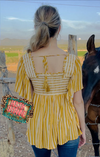 Mustard Striped Blouse