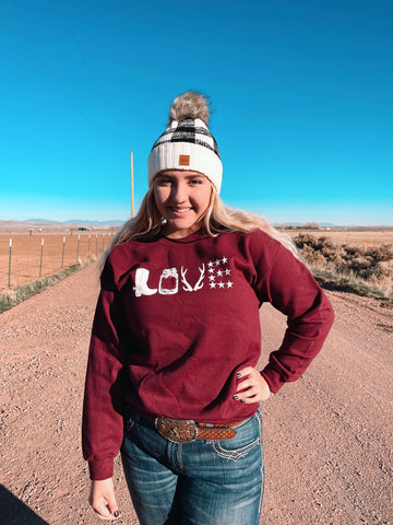Maroon Love Sweatshirt