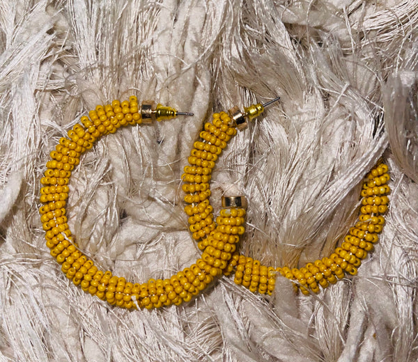 Beaded Hoop Earrings
